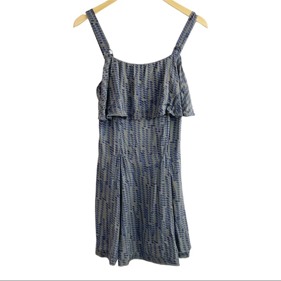 Free People Sleeveless Mini Dress Ruffles Zip Up Size 4